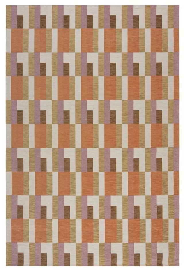 Narancssárga-natúr színű szőnyeg 155x230 cm Riley Block Geo – Flair Rugs