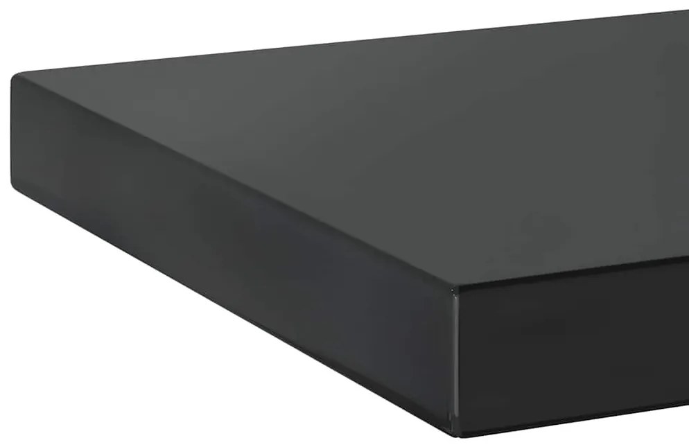 2 db fekete rozsdamentes acél fali polc 50 x 23,5 x 3 cm