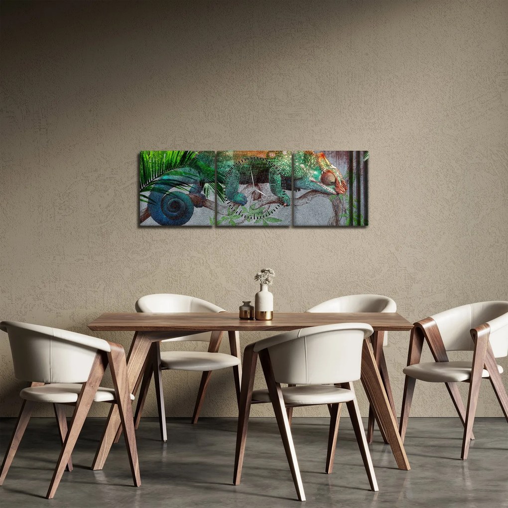 Kép - kaméleon (órával) (90x30 cm)