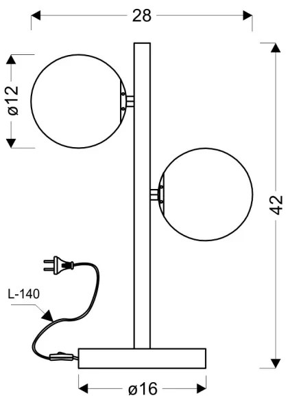 Asztali lámpa KAMA 2xG9/28W/230V