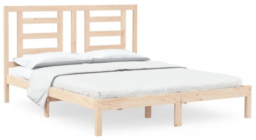 vidaXL tömör fenyőfa ágy matrac nélkül 150x200 cm