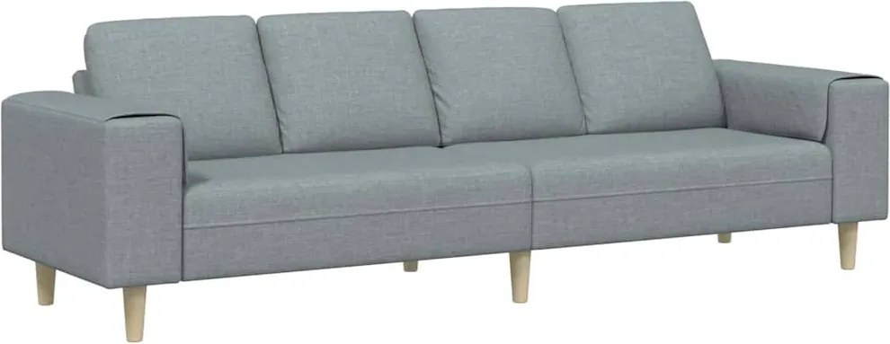 vidaXL Nappali Kanapé Világosszürke 250 x 77 x 76 cm Poliészter
