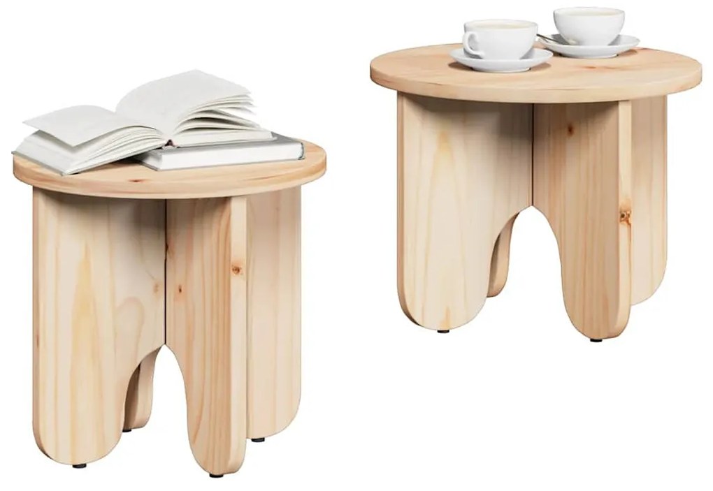 Dohányzóasztal 2 pcs Természetes 39.5 x 39.5 x 30 cm