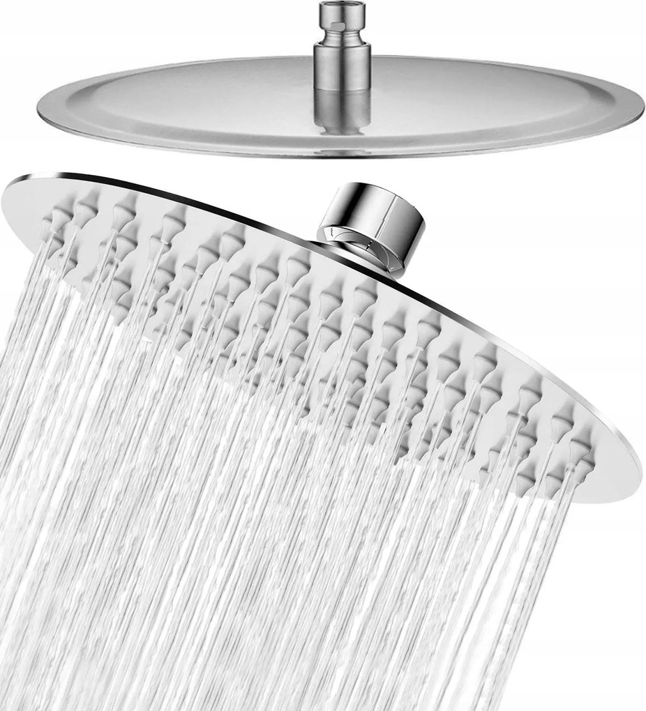 Zuhanycsaptelep kerek 25 cm slim acél króm 120 fúvóka 1/2"