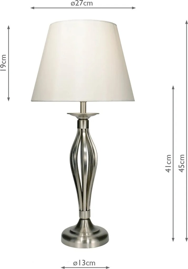 Dar Lighting glamour asztali lámpa bybliss szatén króm darbyb4046