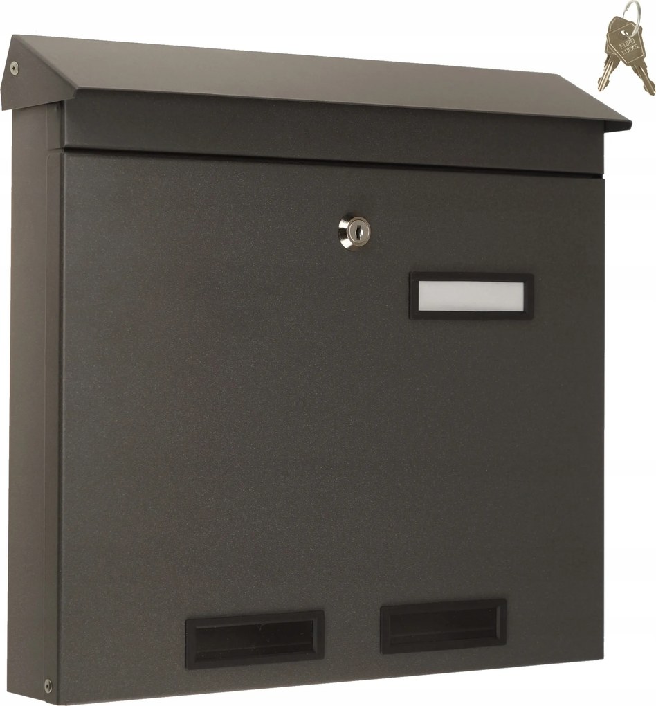 Postaláda Előtetővel Európai 35 x 37 CM Nagy Grafit Pl