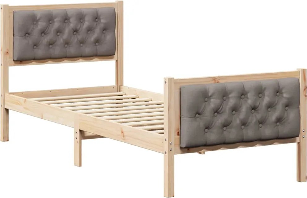 vidaXL Ágykeret fejtámlával Tópszínű 80 x 200 cm Tömör fenyőfa