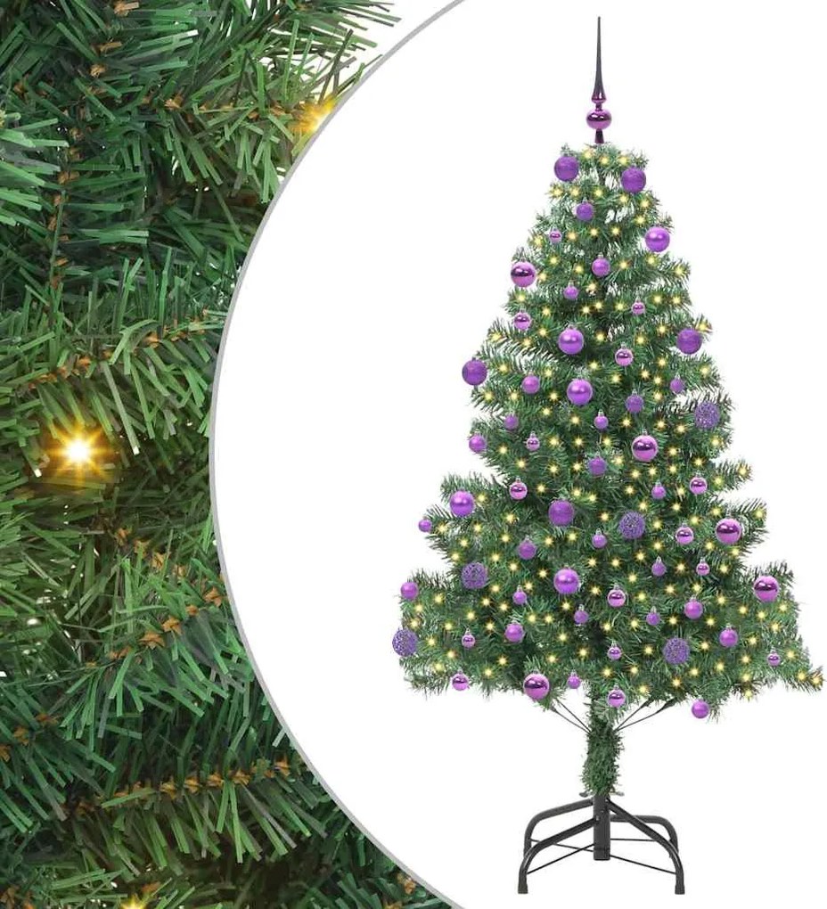 vidaXL Karácsonyfa 300 LED-del állvánnyal Zöld 180 cm PVC
