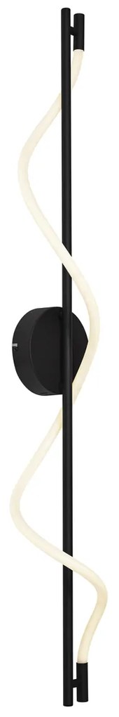 Modern fekete fali lámpa LED-del, 3 fokozatban dimmelhető - Twirl