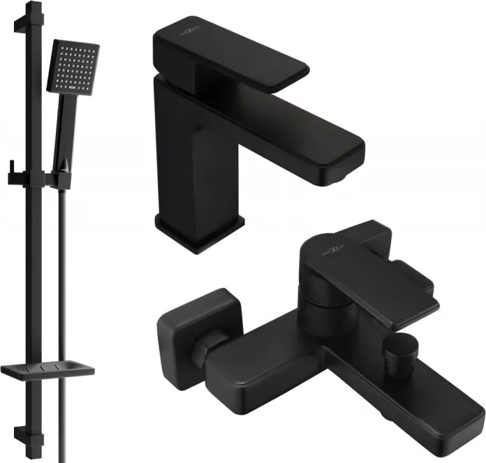 Mexen Mino DQ45 fürdőkád szett, fekete - 72403DQ45-70