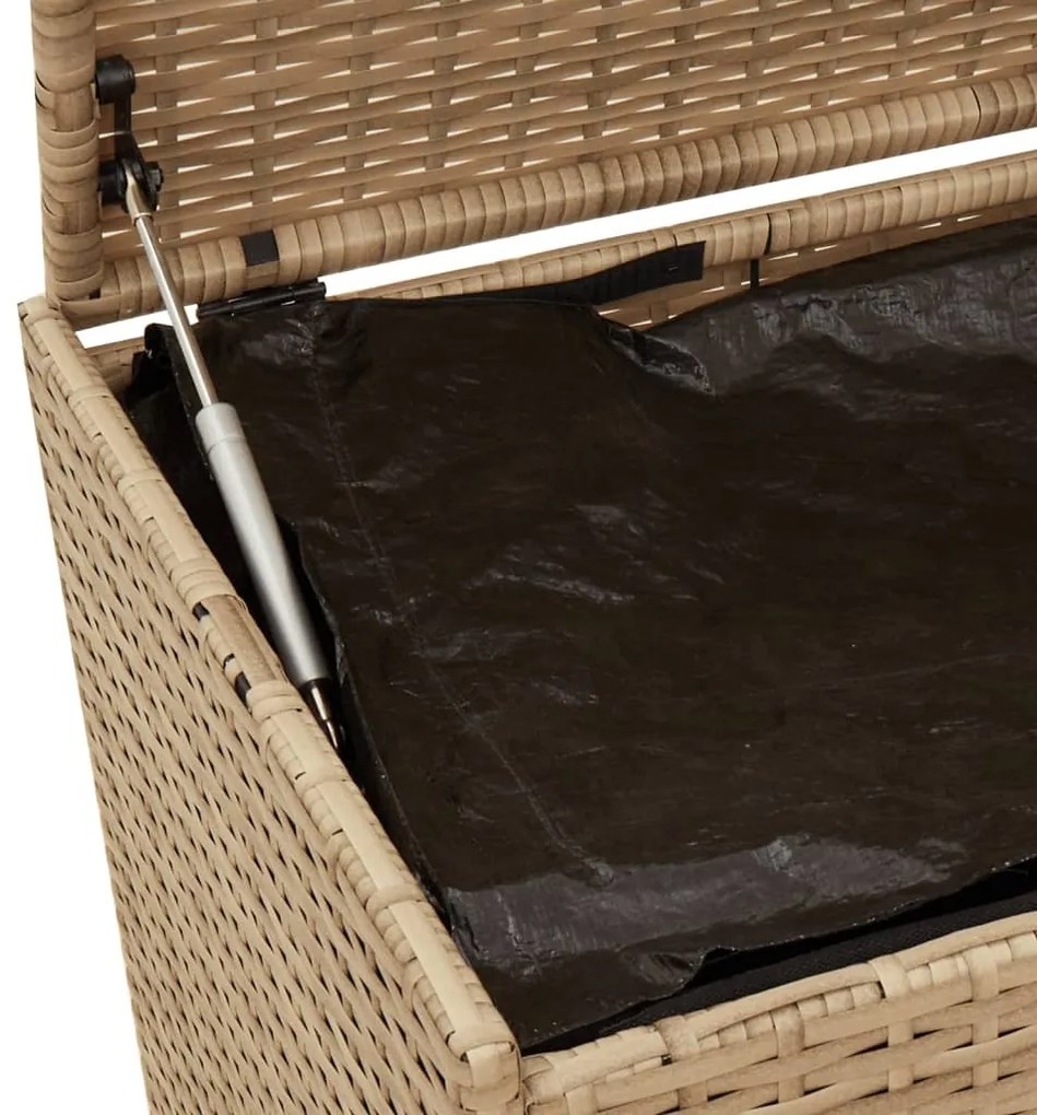 vegyes bézs polyrattan kerti tárolóláda 190 L