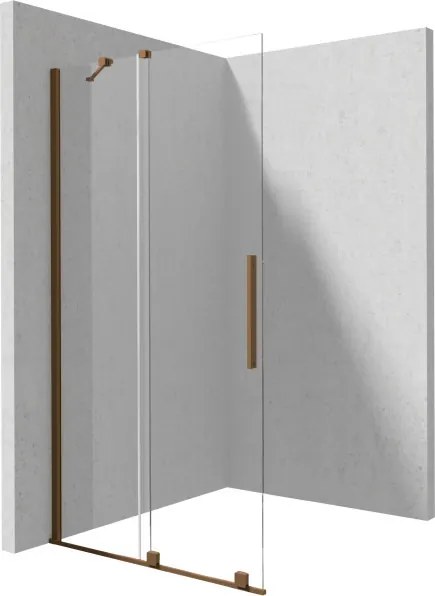 Prizma csúsztatható walk-in zuhanyfal_90x195, szálcsiszolt bronz
