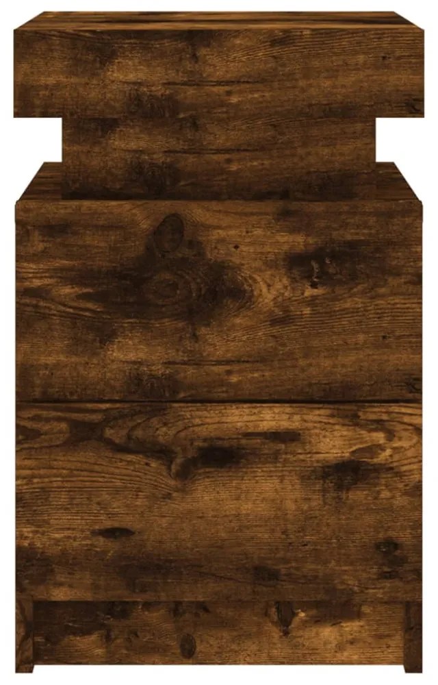 2 db sonoma tölgy színű éjjeliszekrény LED-ekkel 35x39x55 cm