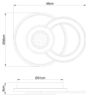 Globo 48552D2 - LED Dimmelhető mennyezeti lámpa BRIENNA LED/36W/230V + távirányító
