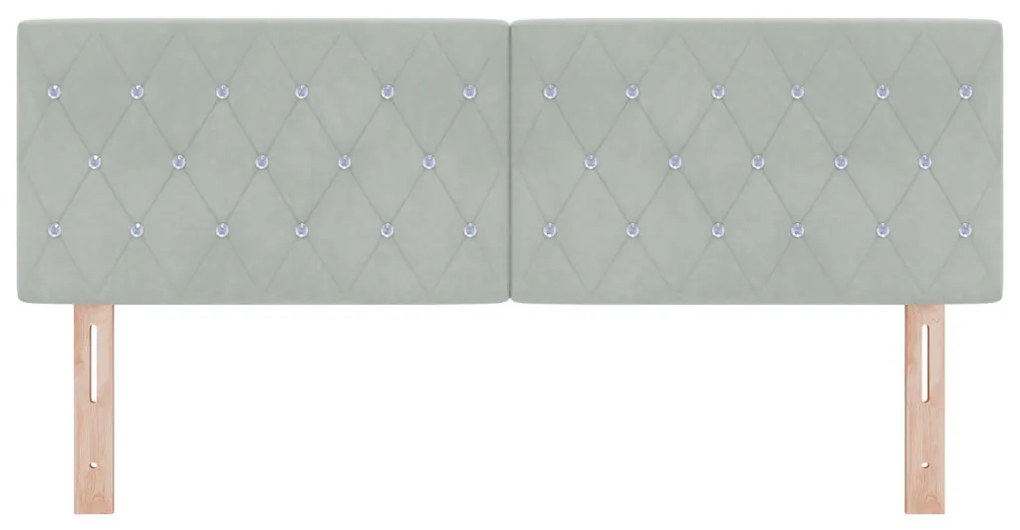 LED Fejtámla LED -es lámpákkal Világosszürke 144 cm Bársony