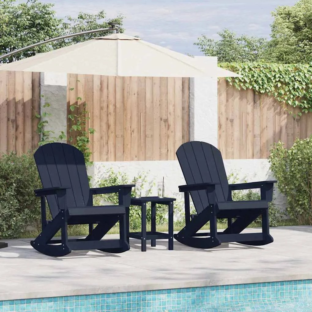 Kerti lounge szett 3 pcs Tengerészkék HDPE