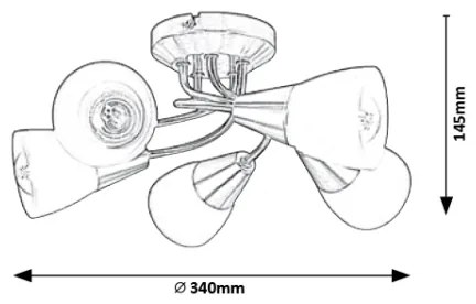 Rabalux 5691 - Mennyezeti lámpa CONNOR 5xE14/40W/230V