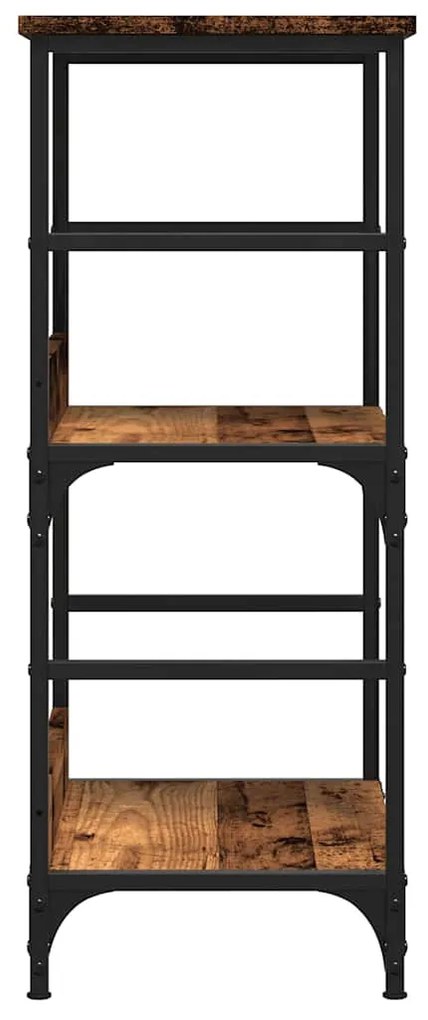antik fa színű szerelt fa könyvszekrény 50 x 33 x 82 cm