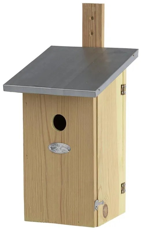 Fészkelő fa madárház, cink tetővel, 39 cm
