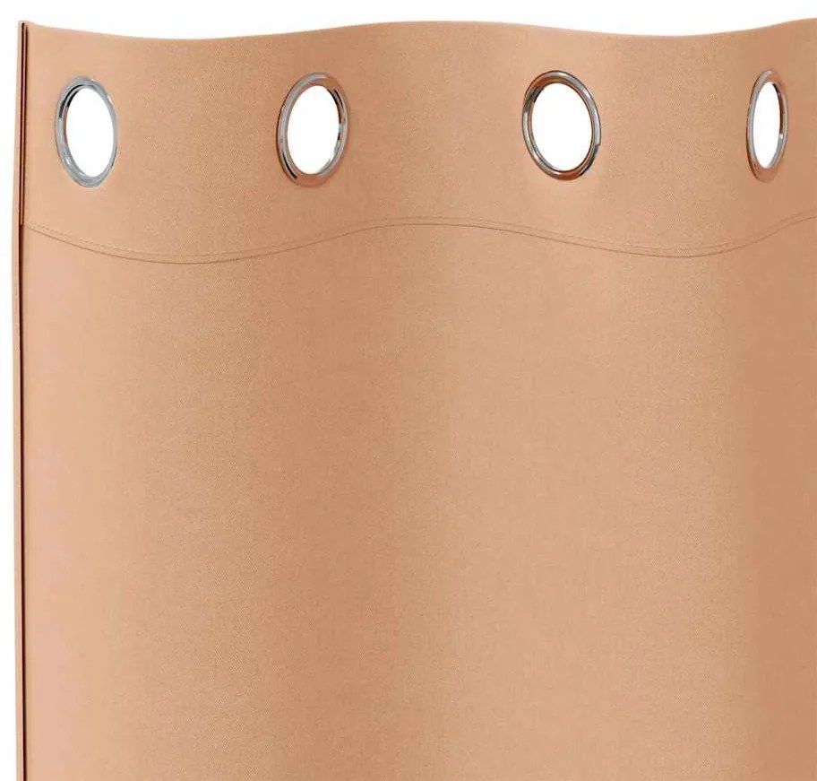 Függönyök függönyökkel 2 pcs Világosbarna 245x140cm Poliészter