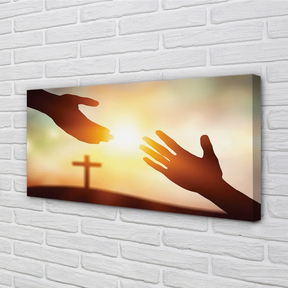 Canvas képek kereszt kezek 100x50 cm
