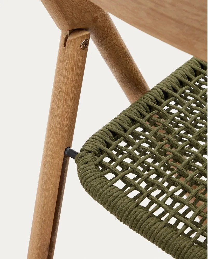 Zöld-natúr színű tömörfa kerti szék Dandara – Kave Home