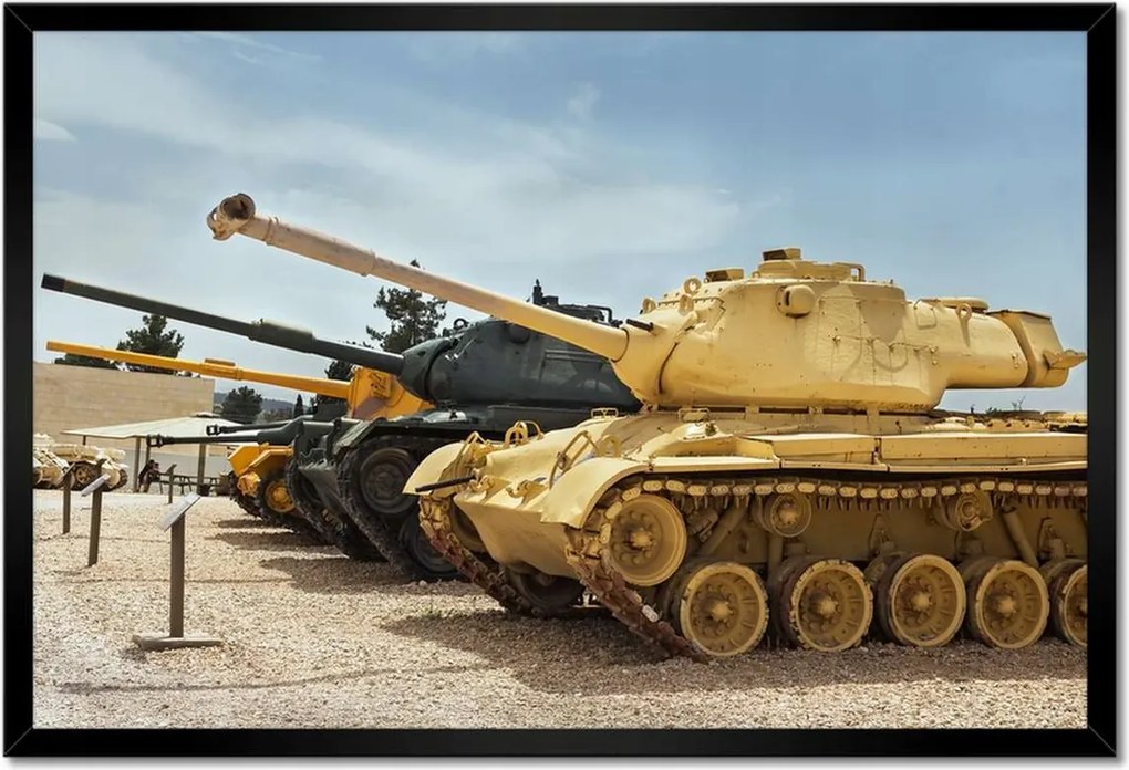 Poszterek keretben 60x40 Antik páncélozott tankok