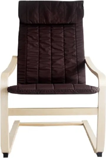 Pihentető fotel, nyírfa/barna anyag, TORSTEN