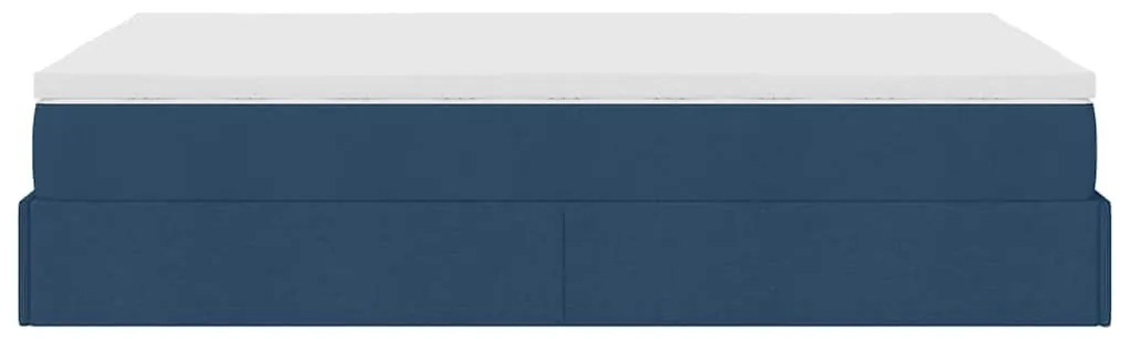 Ottomán ágykeret matraccal kék 120x190 cm szövet