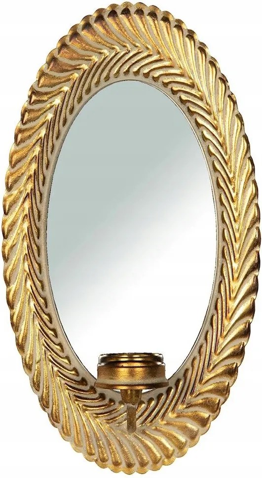Arany Dekoratív Tükör 46cm Falra Akasztható Nappali Hálószoba