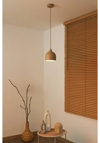 Duolla - IRONLINE kábeles függőlámpa 1xE27/15W/230V, átmérő 17 cm, bézs