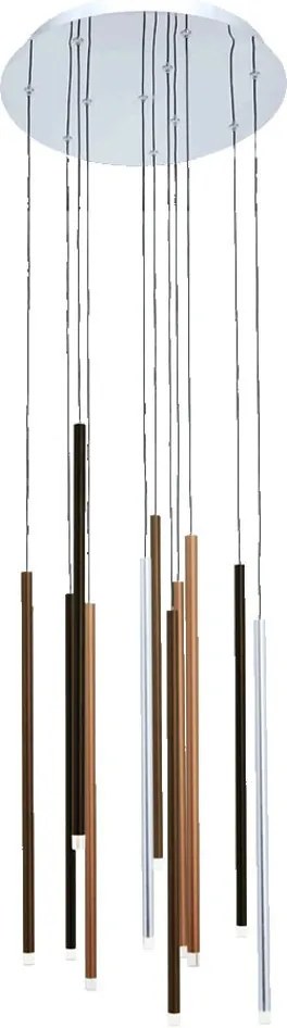 PREZENT 64404 LA VELA Hengeres Függesztett Lámpa Króm, Fekete, Kávé, Réz, Ezüst LED IP20