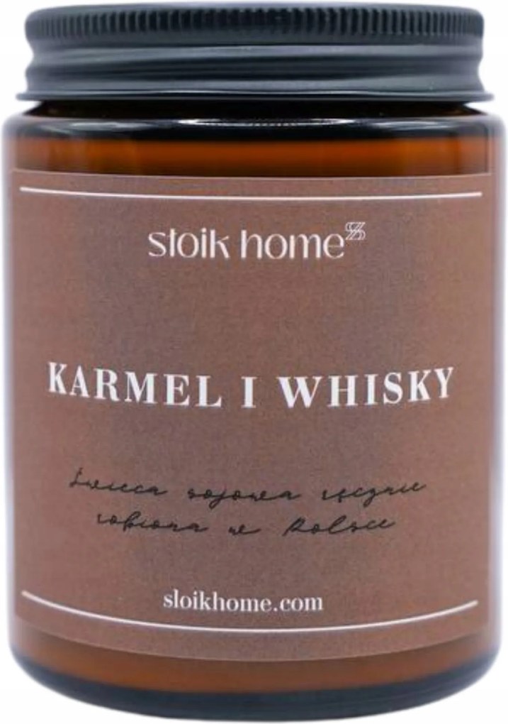 Szójagyertya Karamell és Whisky illatgyertya édes 150ml Słoik Home