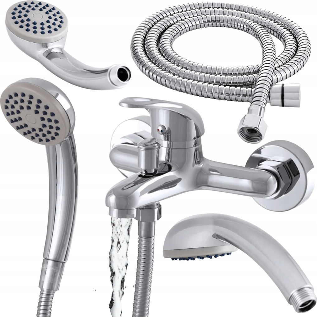 Kádtöltő csaptelep fali Zuhanyzóval Alfa tömlővel