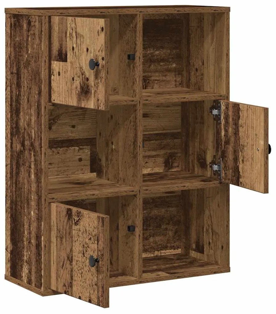 antik fa színű szerelt fa könyvespolc 60x24x76,5 cm