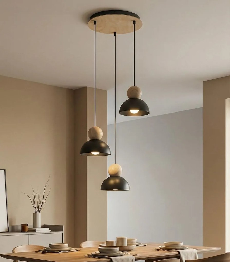 Emibig modern skandináv függeszték kaki fekete emi1676/3prem