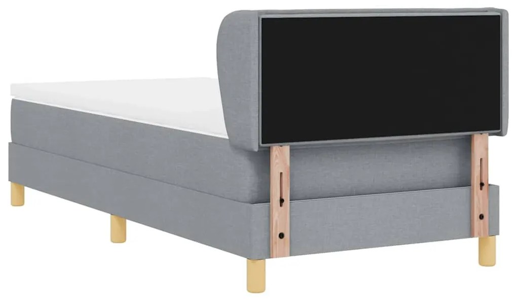 Rugós Ágy Matraccal Krém 90x200 cm Szövet Világosszürke