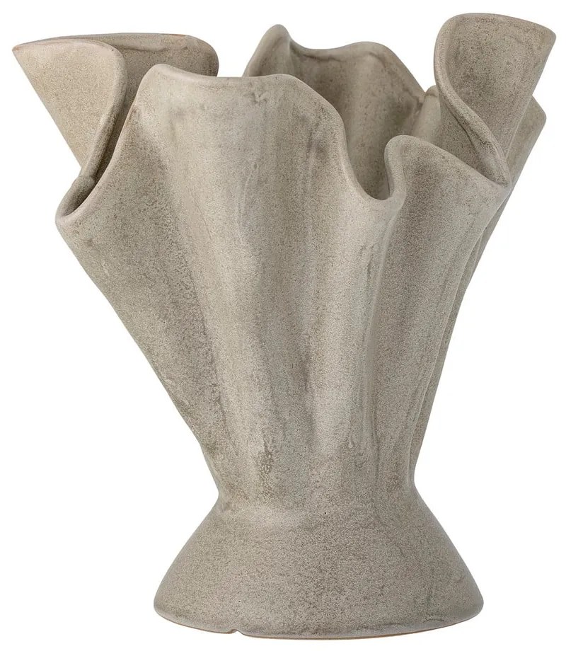 Bézs agyagkerámia kézzel készített váza Plier – Bloomingville