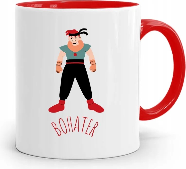 Piros Bögre Gyerekeknek Kis Hős +név nyomott mintával