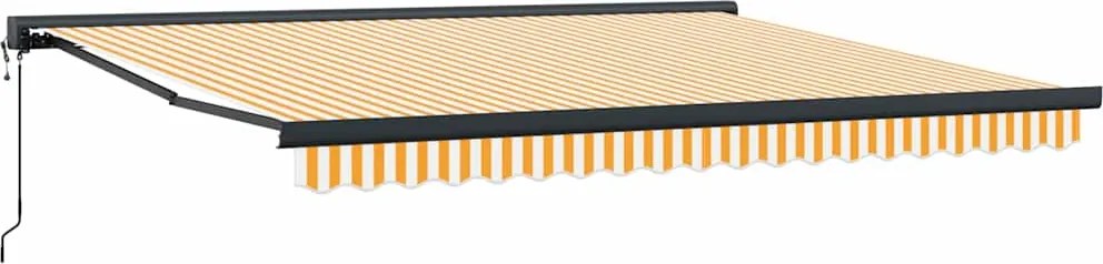 vidaXL Napernyő Sárga és Fehér 400 x 300 x 165 cm Pamut és Alumínium
