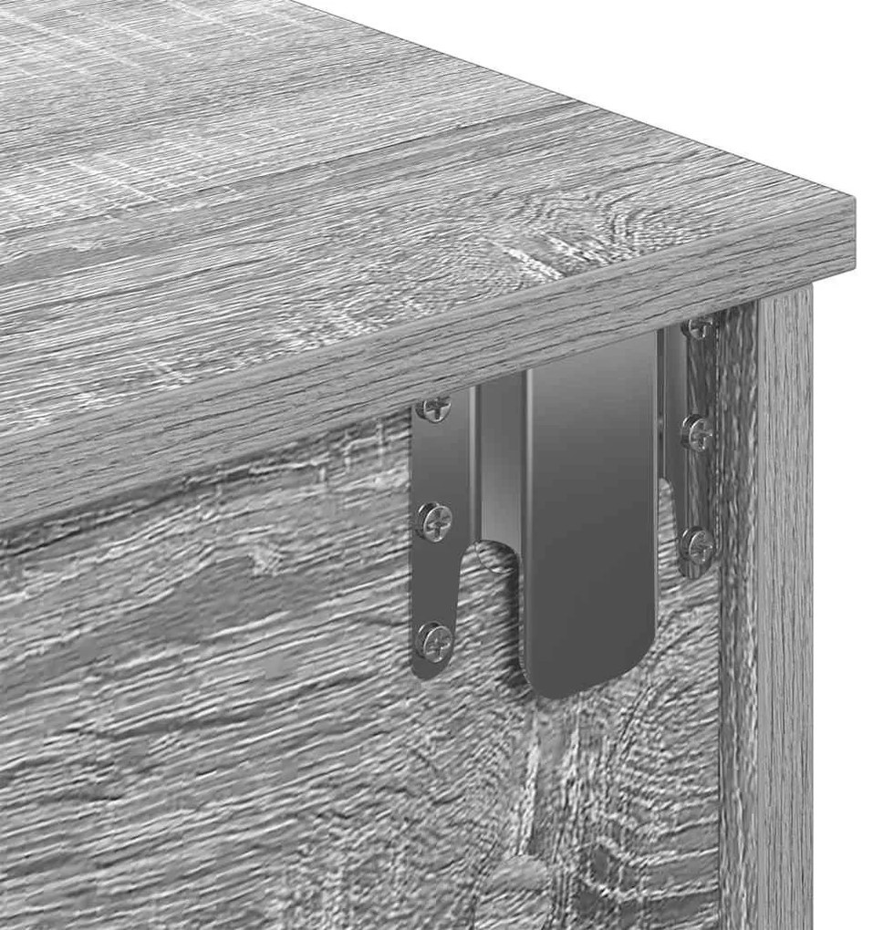Falipolc fiókokkal szürke sonoma 80x31x17 cm műszaki fa