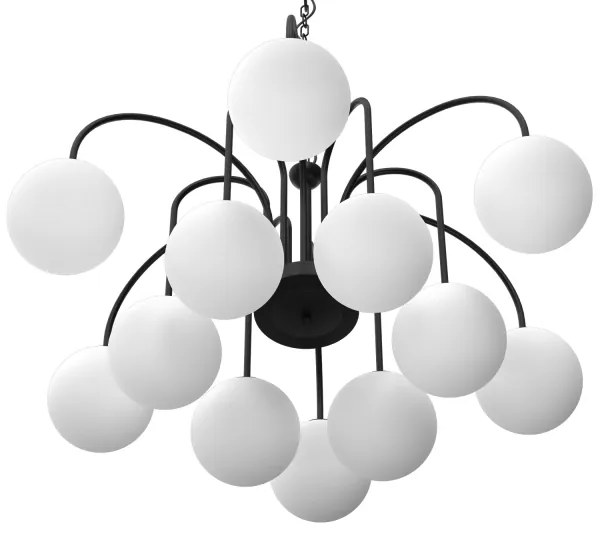 Csillár láncon CAMBRIDGE 12xE14/60W/230V fekete