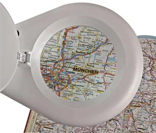 Asztali lámpa, LED, nagyító, MAUL Viso, fehér (VLM8263502)