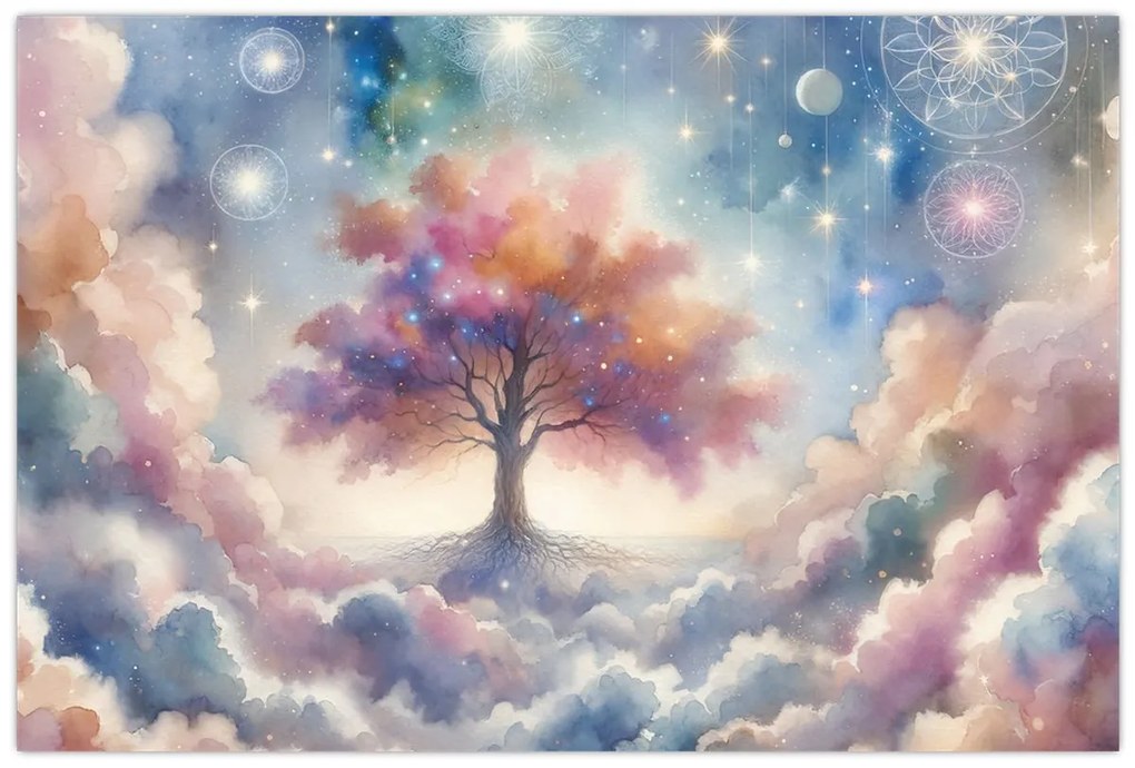 Kép – Életfa a felhőkben (90x60 cm)