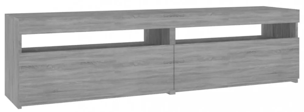 2 db füstös tölgy színű TV-szekrény LED-ekkel 75 x 35 x 40 cm