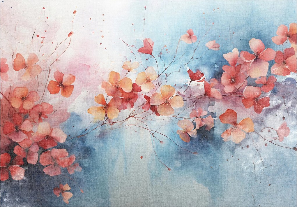 Fotótapéta Akvarell Pasztell Virágok 250x175 tavaszi hangulat +ragasztó