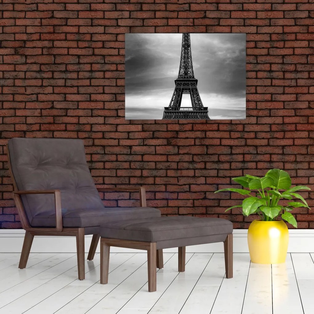 Üveg kép - Rózsaszín autó Párizsban (70x50 cm)