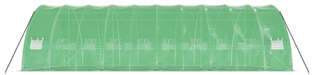 zöld acélvázas melegház 60 m² 10 x 6 x 2,85 m