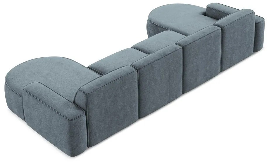 Szürkéskék zsenília sarokkanapé (U alakú) Omao – Makamii