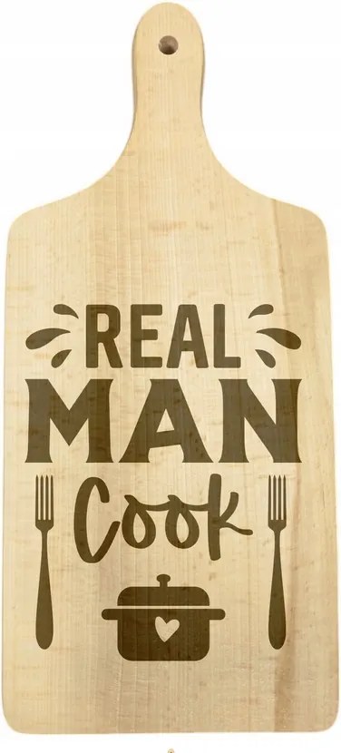 Fa vágódeszka Cool Ajándék Igazi Férfiak Főznek